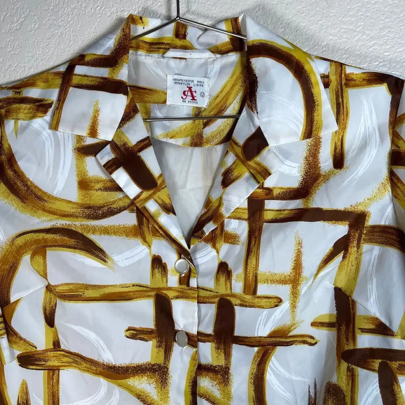 Vintage  Abstract Painting White Mini Shirt Dress‎ 12 - Picture 2 of 7